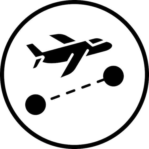 Diseño vectorial Estilo del icono de vuelo directo