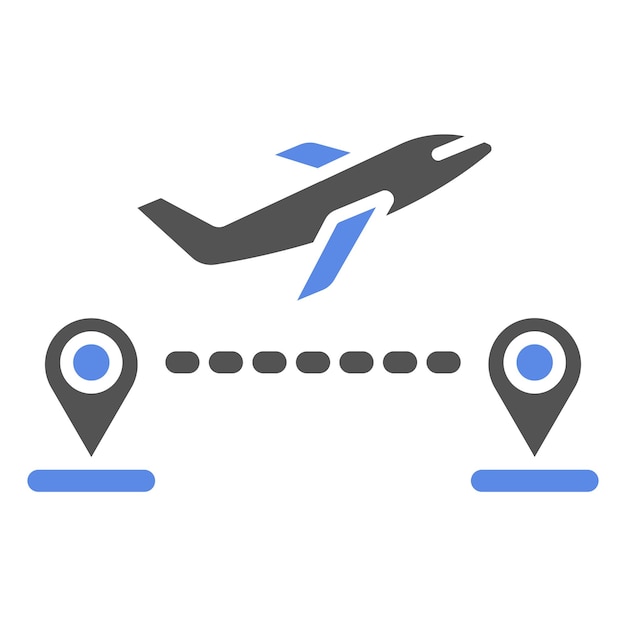 Diseño vectorial Estilo del icono de vuelo directo