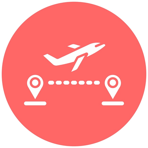 Diseño vectorial Estilo del icono de vuelo directo