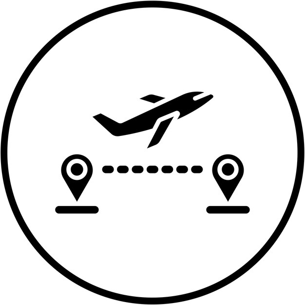 Diseño vectorial Estilo del icono de vuelo directo