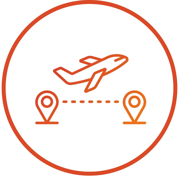 Diseño vectorial Estilo del icono de vuelo directo