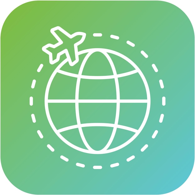 Diseño vectorial Estilo de icono de vuelo internacional