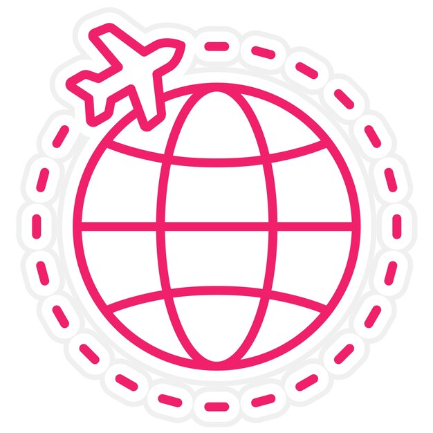Diseño vectorial Estilo de icono de vuelo internacional