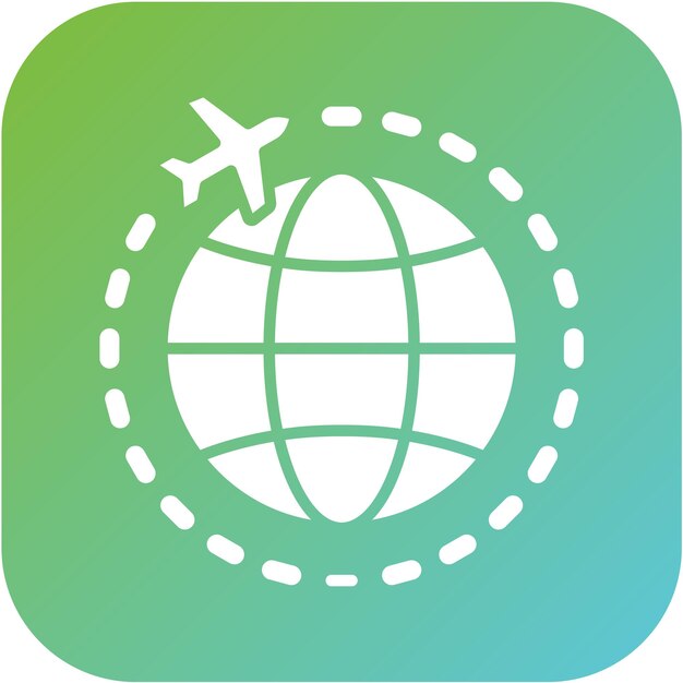 Diseño vectorial Estilo de icono de vuelo internacional