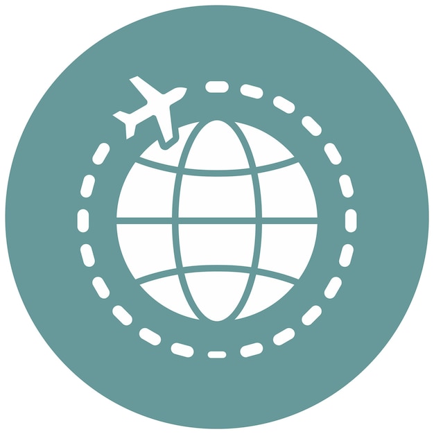 Diseño vectorial Estilo de icono de vuelo internacional