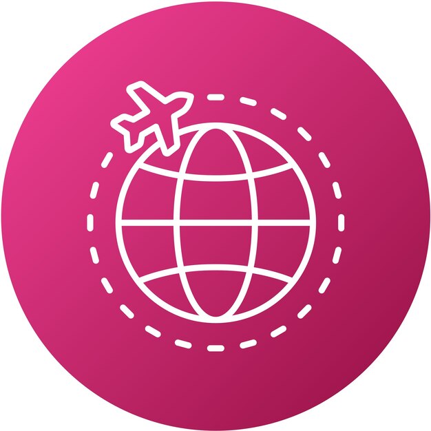 Diseño vectorial Estilo de icono de vuelo internacional