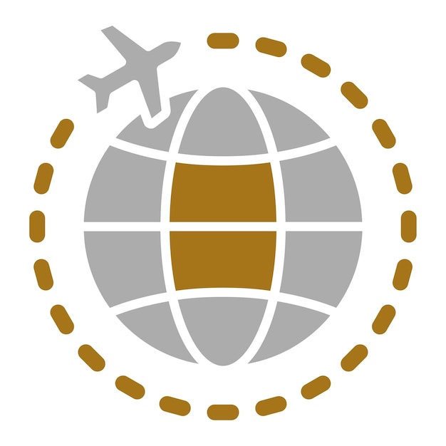 Diseño vectorial Estilo de icono de vuelo internacional