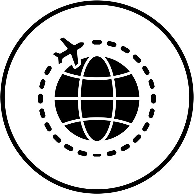 Diseño vectorial Estilo de icono de vuelo internacional