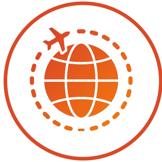 Diseño vectorial Estilo de icono de vuelo internacional
