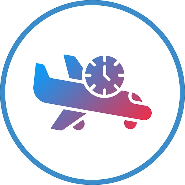 Diseño vectorial Estilo del icono de vuelo retrasado