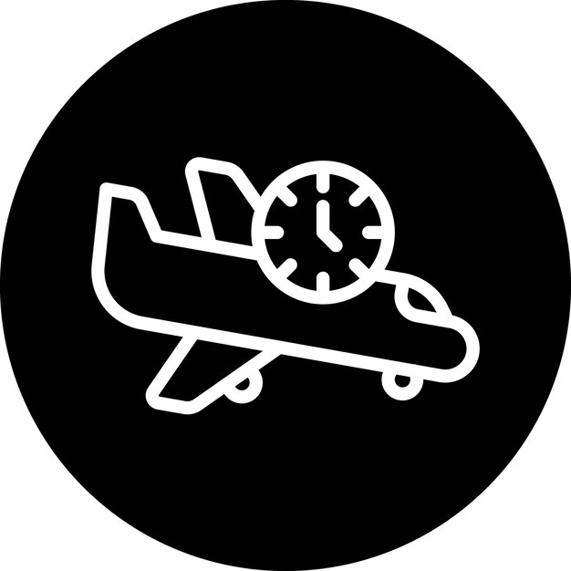 Diseño vectorial Estilo del icono de vuelo retrasado