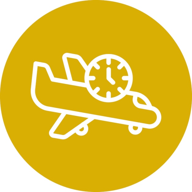 Diseño vectorial Estilo del icono de vuelo retrasado