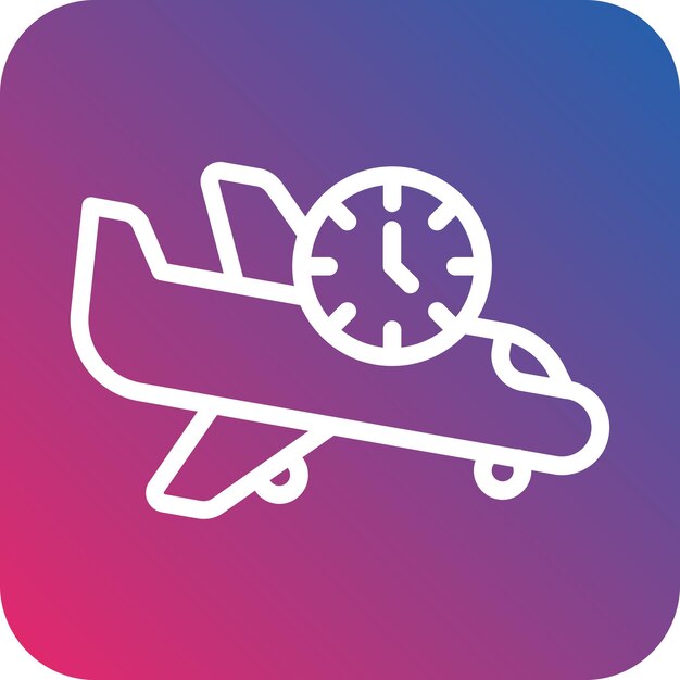Diseño vectorial Estilo del icono de vuelo retrasado