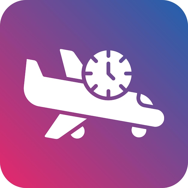 Diseño vectorial Estilo del icono de vuelo retrasado
