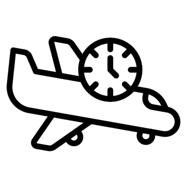 Diseño vectorial Estilo del icono de vuelo retrasado