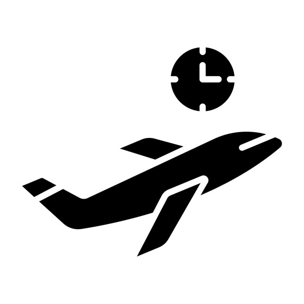 Diseño vectorial Estilo del icono de vuelo retrasado