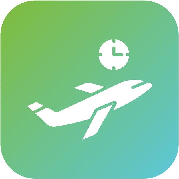 Diseño vectorial Estilo del icono de vuelo retrasado