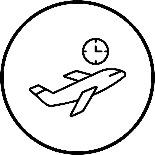 Diseño vectorial Estilo del icono de vuelo retrasado