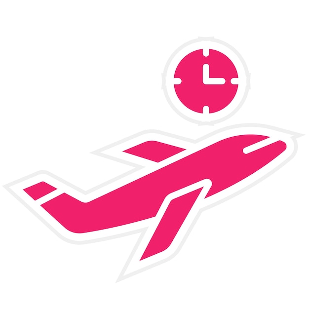 Diseño vectorial Estilo del icono de vuelo retrasado