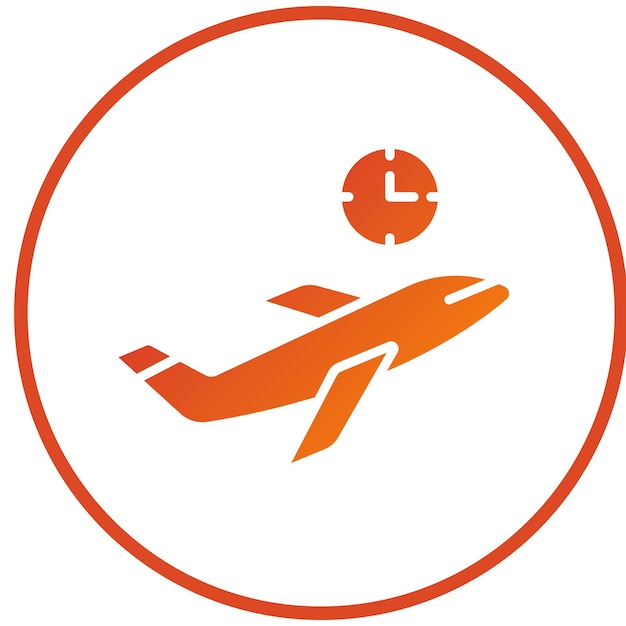 Diseño vectorial Estilo del icono de vuelo retrasado
