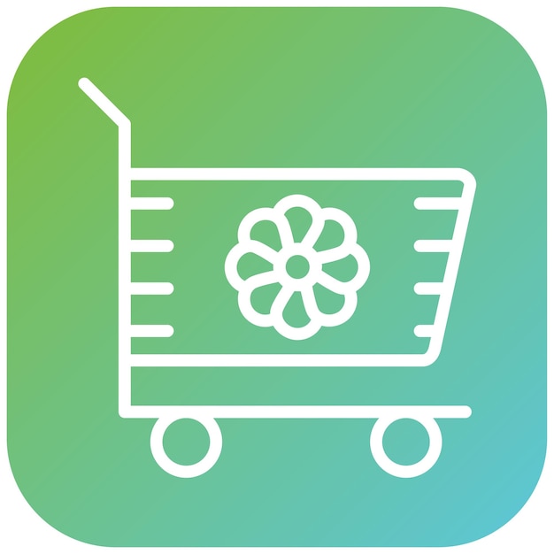 Diseño vectorial del estilo del icono de Wal Cart