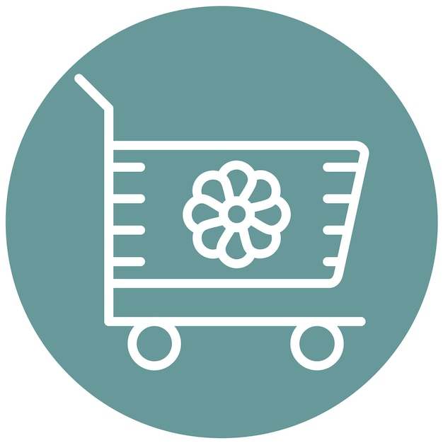 Diseño vectorial del estilo del icono de Wal Cart
