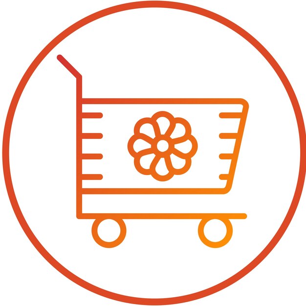 Diseño vectorial del estilo del icono de Wal Cart
