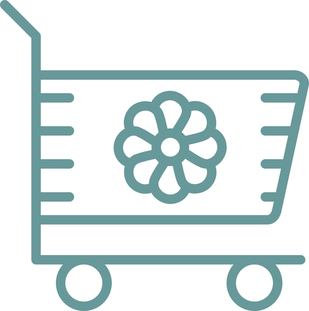 Diseño vectorial del estilo del icono de Wal Cart