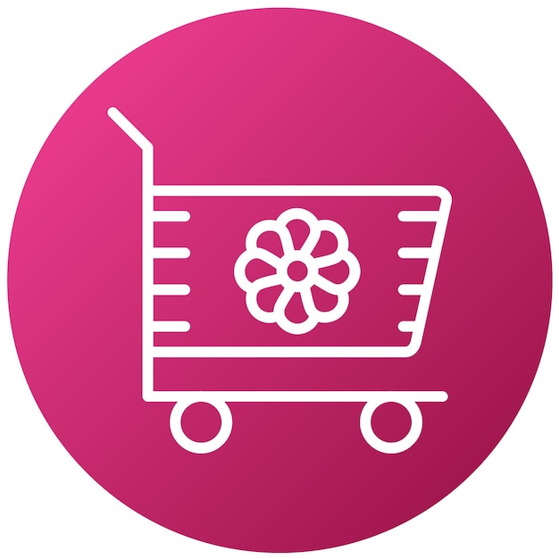 Diseño vectorial del estilo del icono de Wal Cart