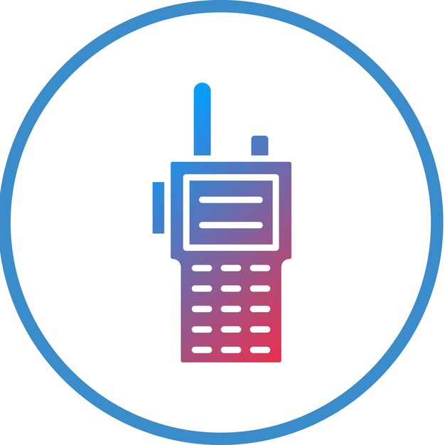 Diseño vectorial del estilo del icono del walkie-talkie