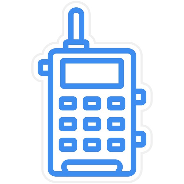 Diseño vectorial del estilo del icono del walkie-talkie