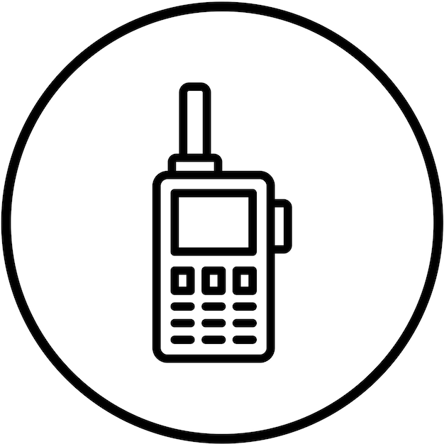 Diseño vectorial del estilo del icono del walkie-talkie