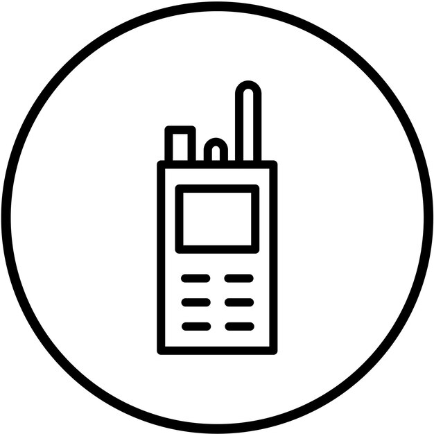 Diseño vectorial del estilo del icono del walkie-talkie