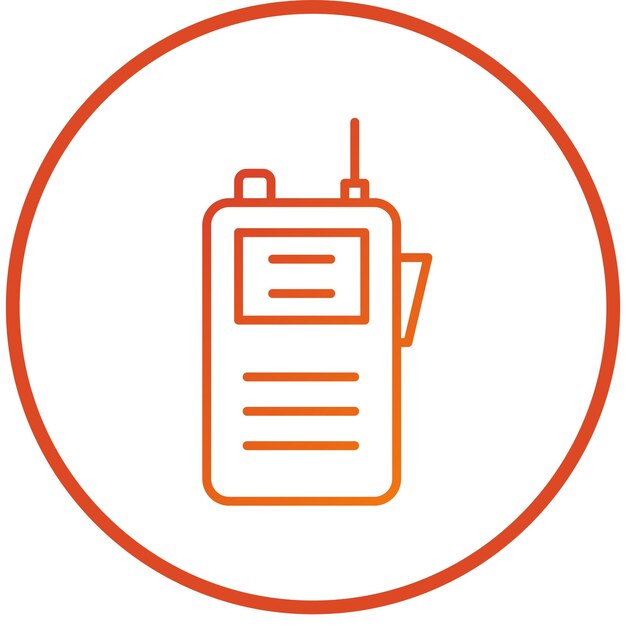 Diseño vectorial del estilo del icono del walkie-talkie