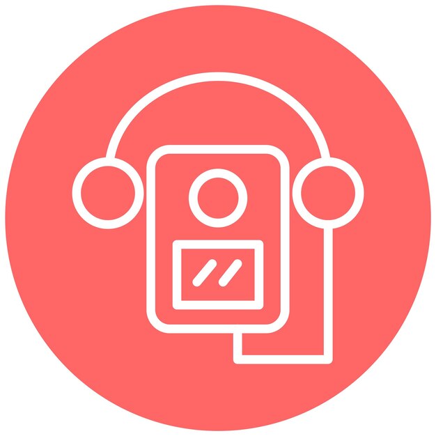 Diseño vectorial del estilo del icono del Walkman