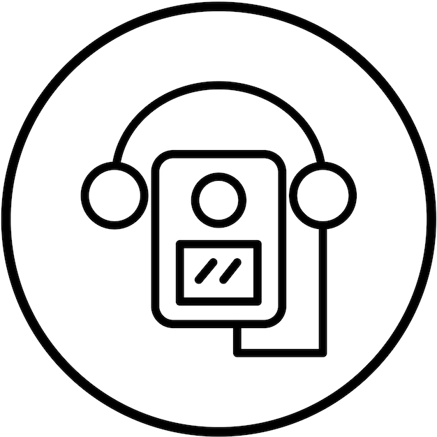 Diseño vectorial del estilo del icono del Walkman