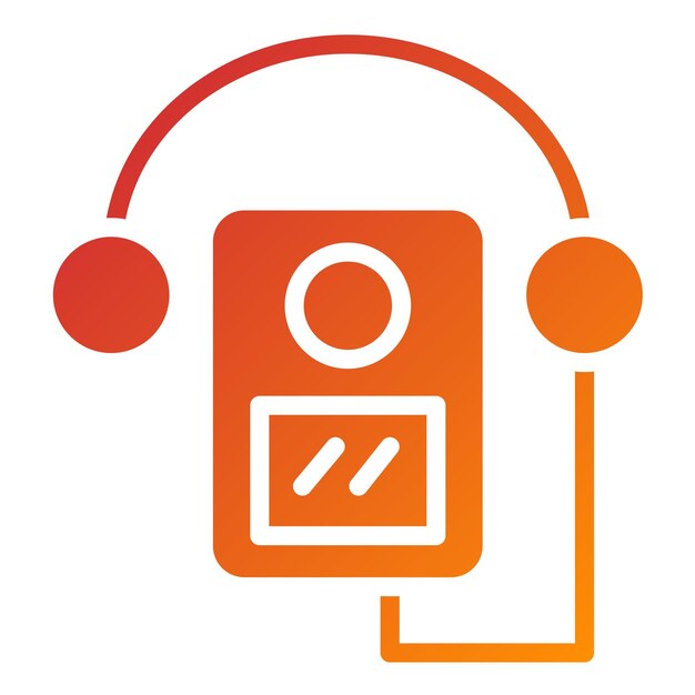 Diseño vectorial del estilo del icono del Walkman