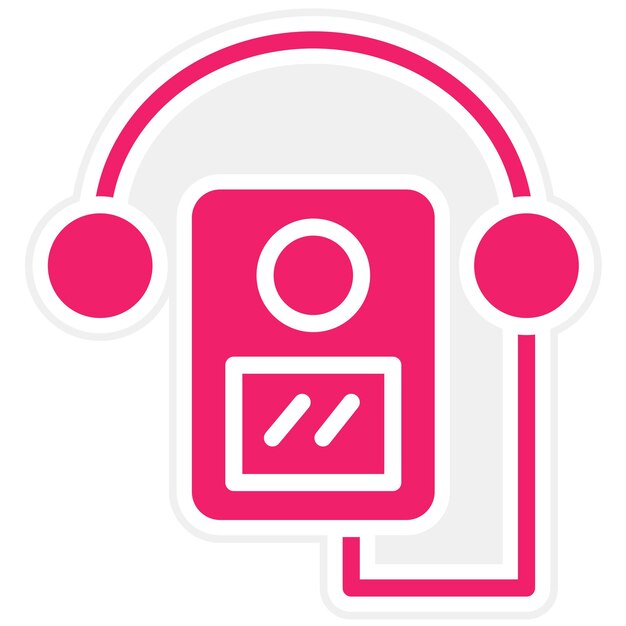 Diseño vectorial del estilo del icono del Walkman