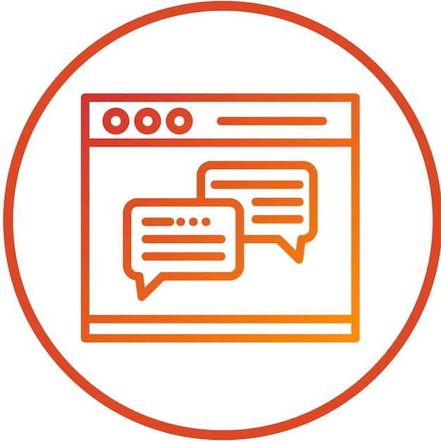Diseño vectorial del estilo del icono de Webchat