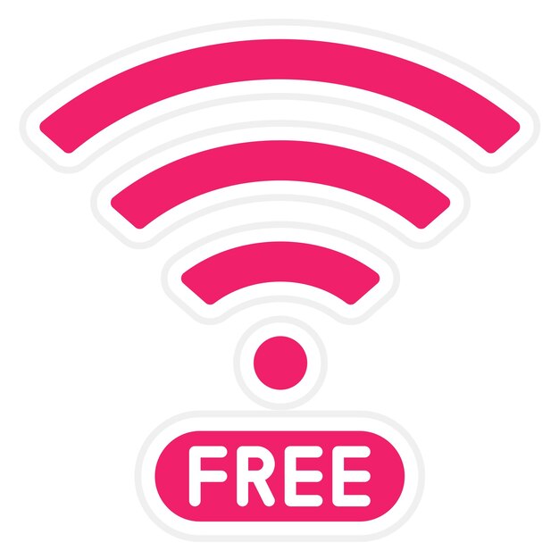 Diseño vectorial estilo de icono Wi-Fi gratuito