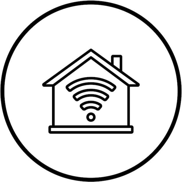 Diseño vectorial de estilo de icono Wi-Fi para el hogar