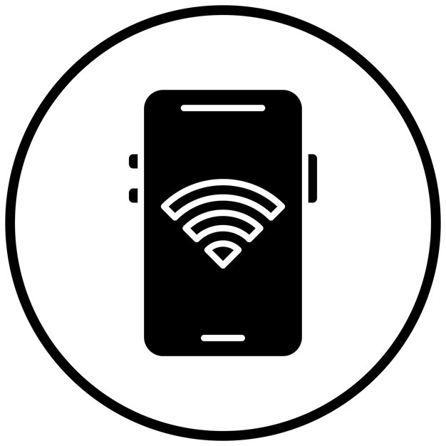 Diseño vectorial Estilo del icono Wi-Fi móvil