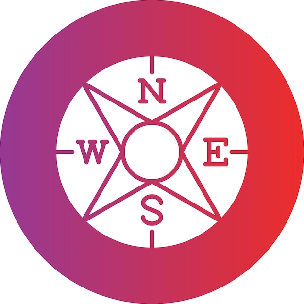 Diseño vectorial estilo del icono de windrose
