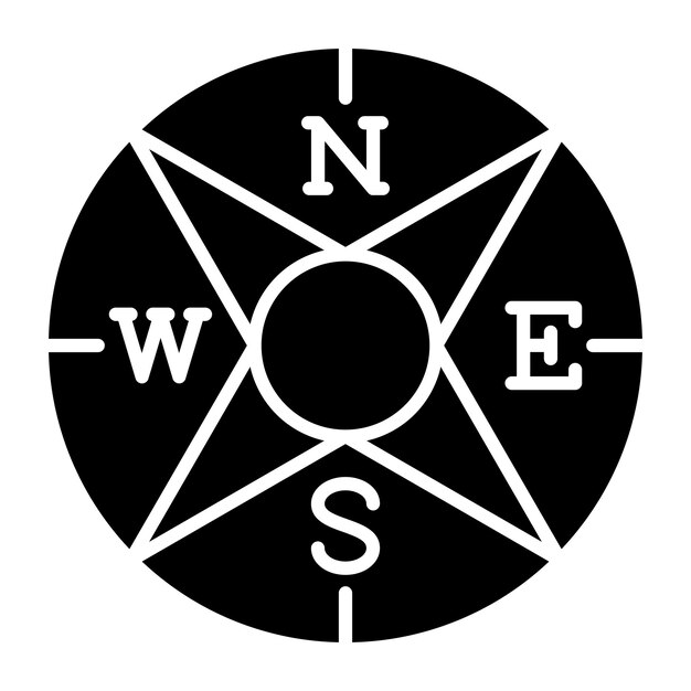Diseño vectorial Estilo del icono de Windrose