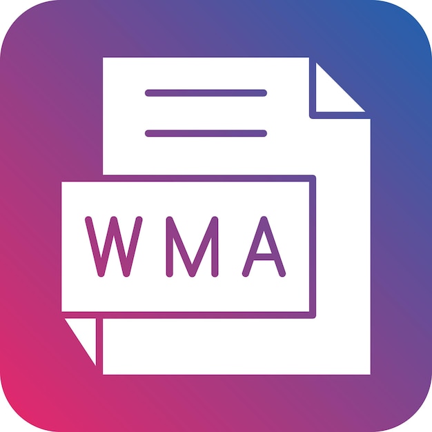 Diseño vectorial estilo de icono WMA