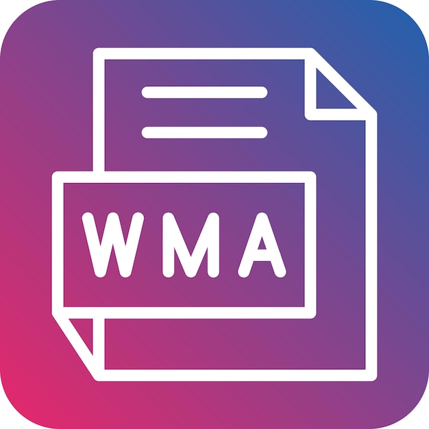 Diseño vectorial estilo de icono WMA