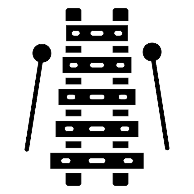 Diseño vectorial Estilo del icono del xilófono