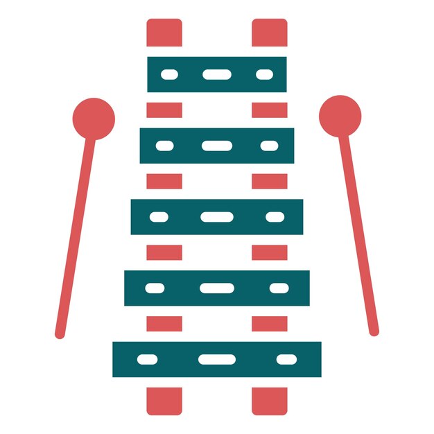 Diseño vectorial Estilo del icono del xilófono