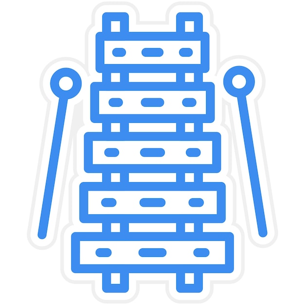 Diseño vectorial Estilo del icono del xilófono