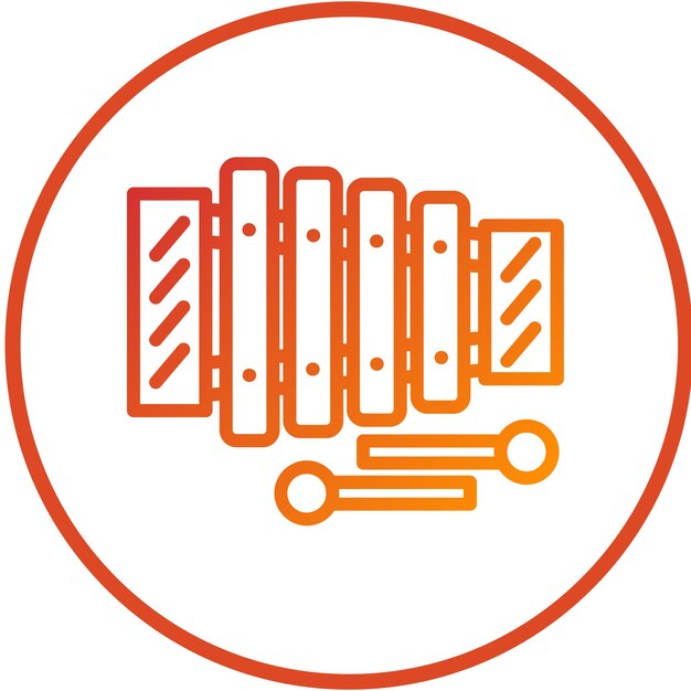 Diseño vectorial Estilo del icono del xilófono